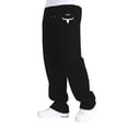 thumbnail image 2 of MUXiin Boys Sweatpants Size 10-12 Wide Leg Cotton Fleece Lined Wide Leg Elastic Waist Athletic Pants Open Bottom Tricot Sweat Pants for Boys,Black,11-12 Years, 2 of 4