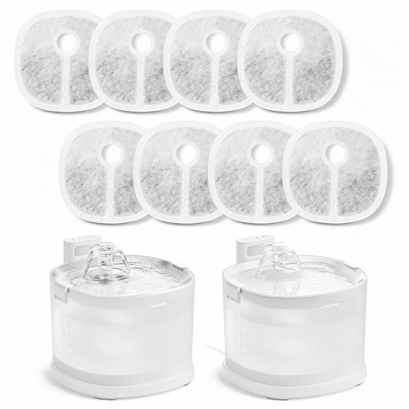 HIBIBUD Pumpless Pet Water Elfin Fountain E1/E1 /D1/D1Pro Replacement Filter-8-Pack Pumpless Pet Fountain