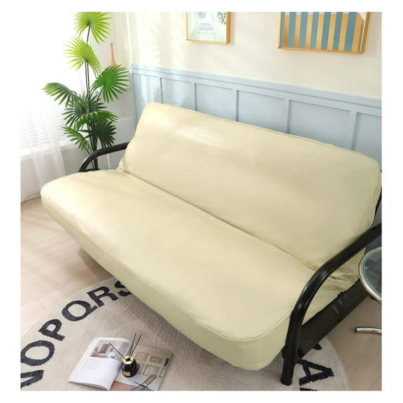 Full Size 3 Side Zipper Premium Upholstery Faux Leather Futon Cover/Slipcover/Sofa Day Bed Mattress Cover/Machine Washable Couch Protector (Cover ONLY)