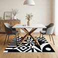 thumbnail image 3 of ODIKA 5'x7' Washable Area Rug Non-Slip, Low Pile, Stain Resistant Black White Geometric Precision Design Abstract Art Inspiration with Bold Contrasts for Guest Room, Lounge, Apartment, 3 of 7