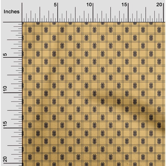 oneOone Cotton Flex Fabric Swirl & Check Ikat Printed Fabric 1 Yard 40 Inch Wide