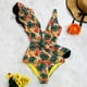 thumbnail image 1 of 2022 nuevo traje de baño Sexy de una pieza con estampado Floral y volantes, traje de baño con hombros descubiertos para mujer, ropa de playa sólida con escote en V profundo, traje de baño Monkini Tan Jianjun unisex, 1 of 2