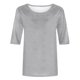 thumbnail image 4 of Blusas Sentuca de manga 3/4 para mujer, tallas grandes 2024, informales, lisas, con cuello redondo, gris XXXXL, 4 of 5