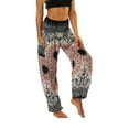 thumbnail image 3 of Defitshape Women's Boho Harem Pants Smocked Waist Yoga Hippie Palazzo Summer Beach Pants Pattern10 One Size, 3 of 5