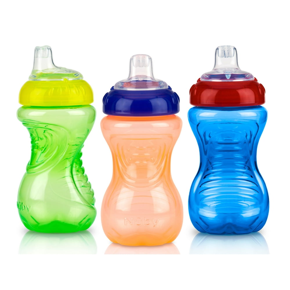 Nuby Easy Grip Soft Spout Sippy Cup - 3 pack - Walmart.com - Walmart.com