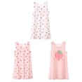 thumbnail image 2 of Baywell Kids Girls Sleeveless Cotton Nightgowns 3-11 Years Strawberry Print Tank Nightdress Pajamas Dress Sleepwear Nightgowns Summer Casual Dress for Little Girls, 2 of 5