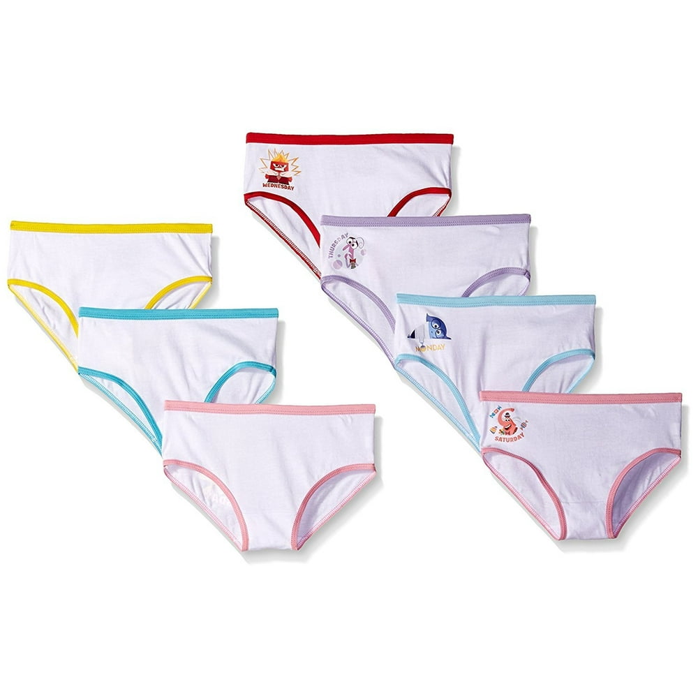 Inside Out Inside Out, Girls Underwear, 7 Pack Panties (Little Girls