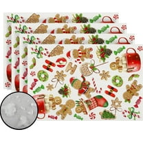 Linen Christmas Gingerbread Placemats Set of 4 Merry Christmas Xmas Winter Holiday Christmas Party Decorations and Supplies for Home Kitchen Dining Room Table-12×18''''