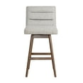 thumbnail image 3 of Armen Living Elias Brown Solid Wood Upholstered 30" Bar Height Swivel Barstool with Morning Fog Fabric Seat, 3 of 7