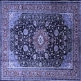 thumbnail image 1 of Ahgly Company Machine Washable Indoor Square Medallion Blue Traditional Area Rugs, 5' Square, 1 of 4