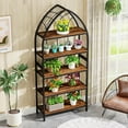 thumbnail image 3 of Tribesigns 5-Tier Indoor Plant Stand, Industrial Flower Potted Plant Stand Rack, 74.8-Inch Tall Wood Plant Shelf, 3 of 5