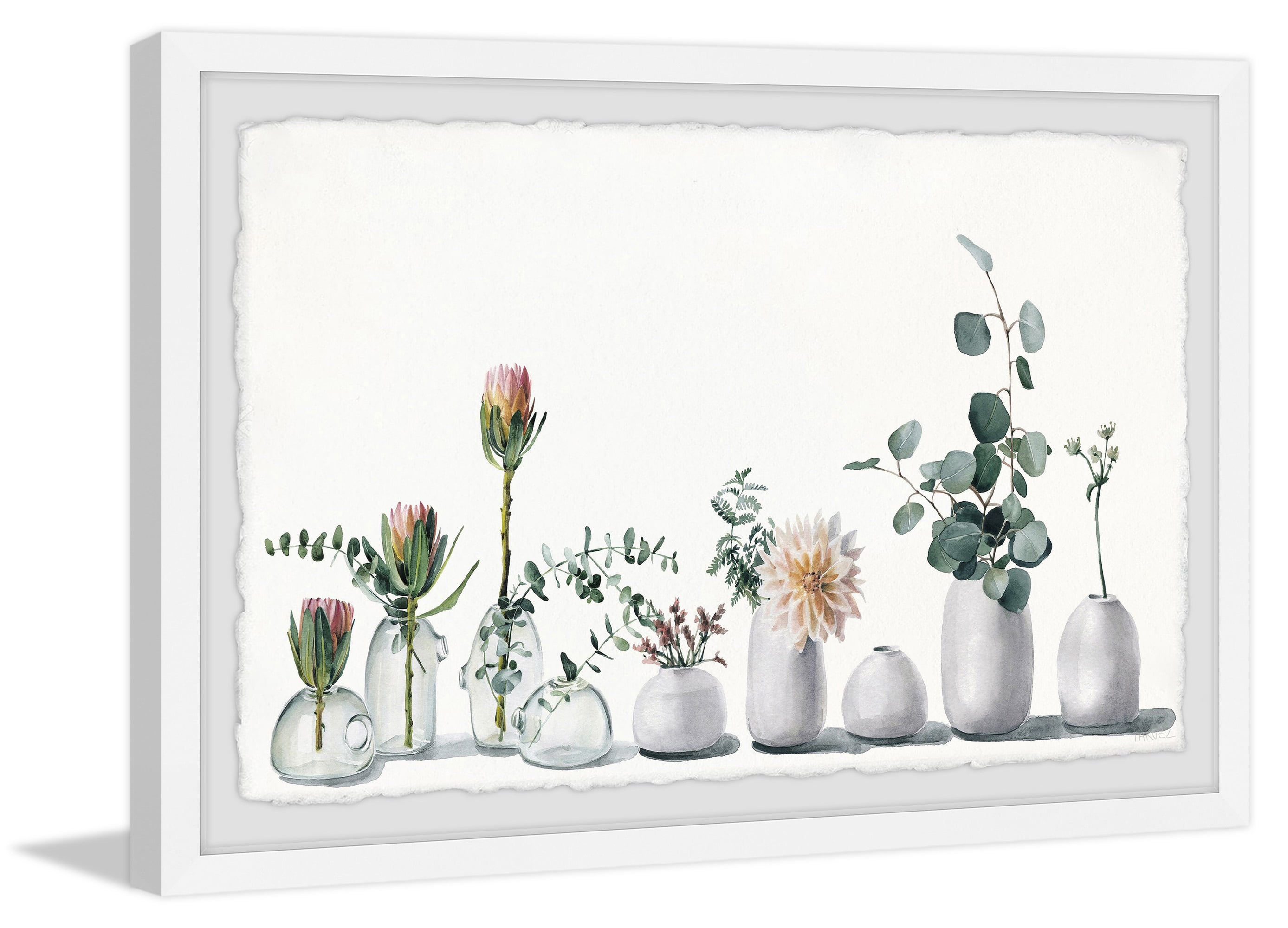 Parvez Taj White Simplicity Framed Wall Art