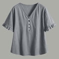 thumbnail image 5 of Womens Summer T-Shirts Short Sleeve V Neck Tops Loose Shirts Trendy Lightweight Soft Casual Summer Outfits Clothes, 5 of 7