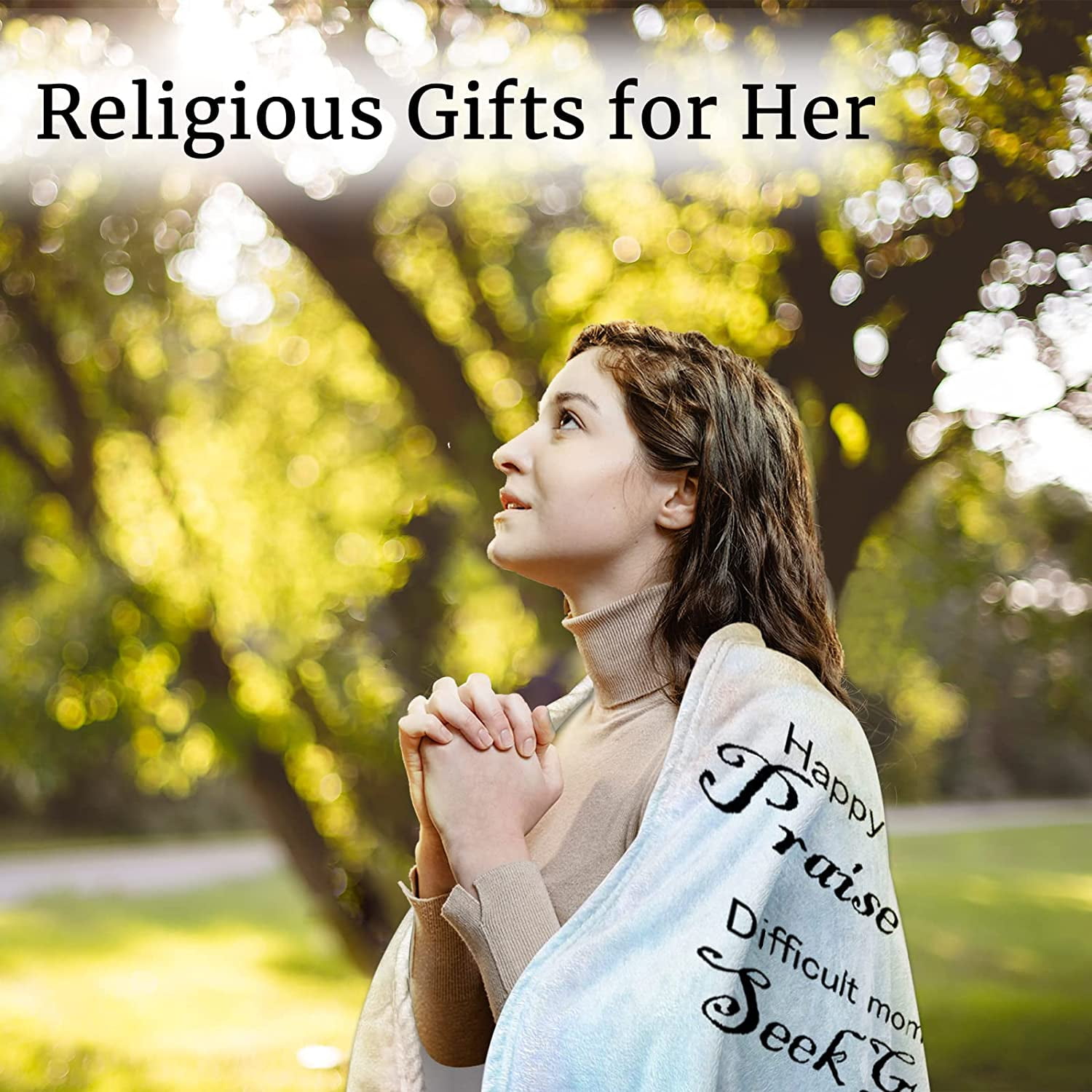 Christian Gifts for Women, Catholic Bible Verse Twin Blanket with Inspirational and Spiritual Scriptures Religious Soft Cozy Throw Blanket Religious Birthday Gifts for Women 60"X 80"