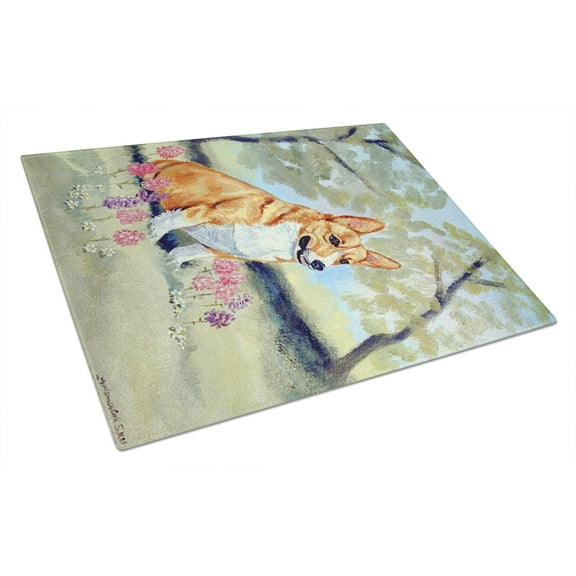 Corgi Glass Cutting Board Large