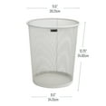 thumbnail image 4 of Mind Reader Mesh Trash Can, 16.65L (4.4 gal), Waste Paper Basket, Round, Office, Metal Mesh, 11.5"L x 11.5"W x 13.75"H, Set of 2, White, 4 of 9