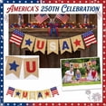 thumbnail image 4 of 4th of July Linen Bunting Banner, 250th Anniversary Independence Day Decoration String for Patriotic Party and Home Display,July 4th Decorations, 4 of 6