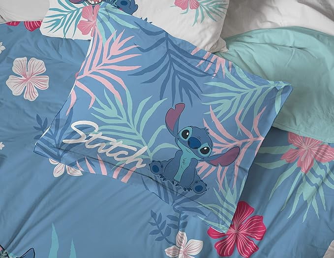Lilo & Stitch Paradise Dream 3 Piece Full Size Comforter Set with Shams – Kids Bedding