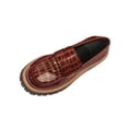 thumbnail image 5 of Xucatan Women's Fashionable Croco Pattern Patent Leather Loafers with Glossy Finish, Chunky Thick Sole for Subtle Height, Slip-On Low Heel Comfortable Flats Gift, 5 of 9