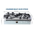 thumbnail image 3 of Flame King 2 Burner Built-in RV Trailer Stove with Windshield, 3 of 8