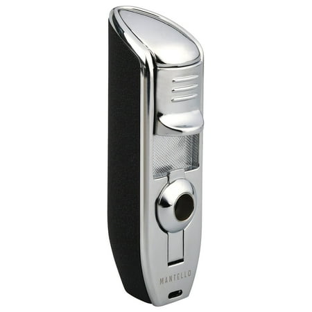 Mantello Cabinet Triple Jet Flame Butane Cigarette Torch Lighter with Cigar Punch