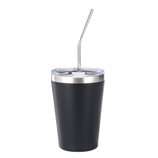 Vasos de acero inoxidable para niños con tapas a prueba de derrames, pajitas y fundas de silicona, 12 oz, sin BPA, aislados, para bebidas frías y calientes