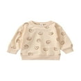thumbnail image 1 of Chandail Décontracté Printemps Automne pour Filles Tout-Petits Beige Manches Longues Col Rond Imprimé Père Noël, 1 of 9