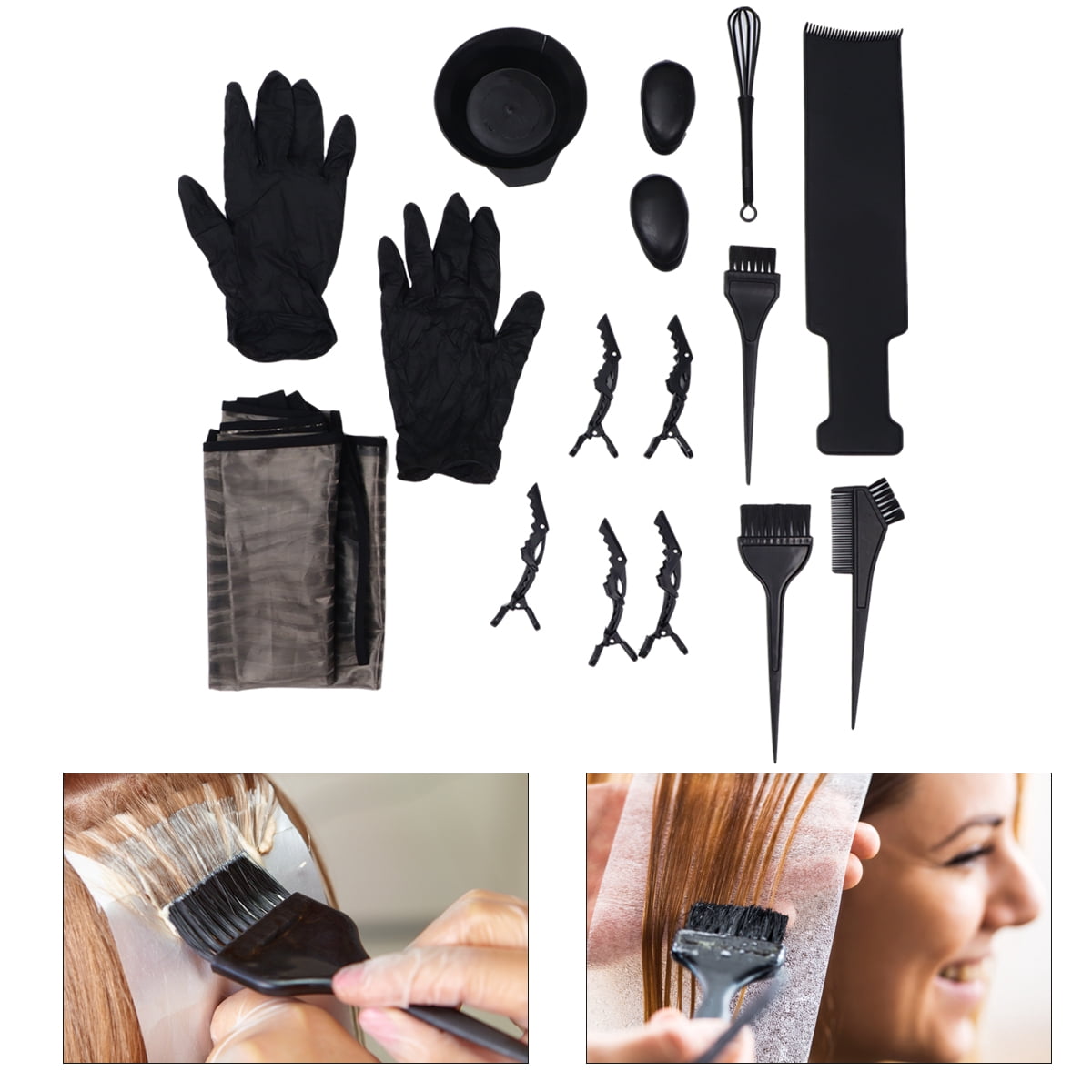 Monyance Hair Brush 15pcs Hair Dye Salon Tool Set with Cape, Bowl, Brush & Ear Cover(13.78X3.39X0.2Inches)