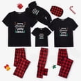 thumbnail image 3 of Pijamas familiares a juego de Navidad, Antler, Feliz Navidad, Ya, Animal sucio, negro, corto, conjunto, 3 of 3