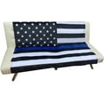 thumbnail image 2 of Thin Blue Line Throw Blanket - 50" x 60", Black, White, Blue, Christmas, Police Support, Veteran's Day, USA, 4th of July, 2 of 3