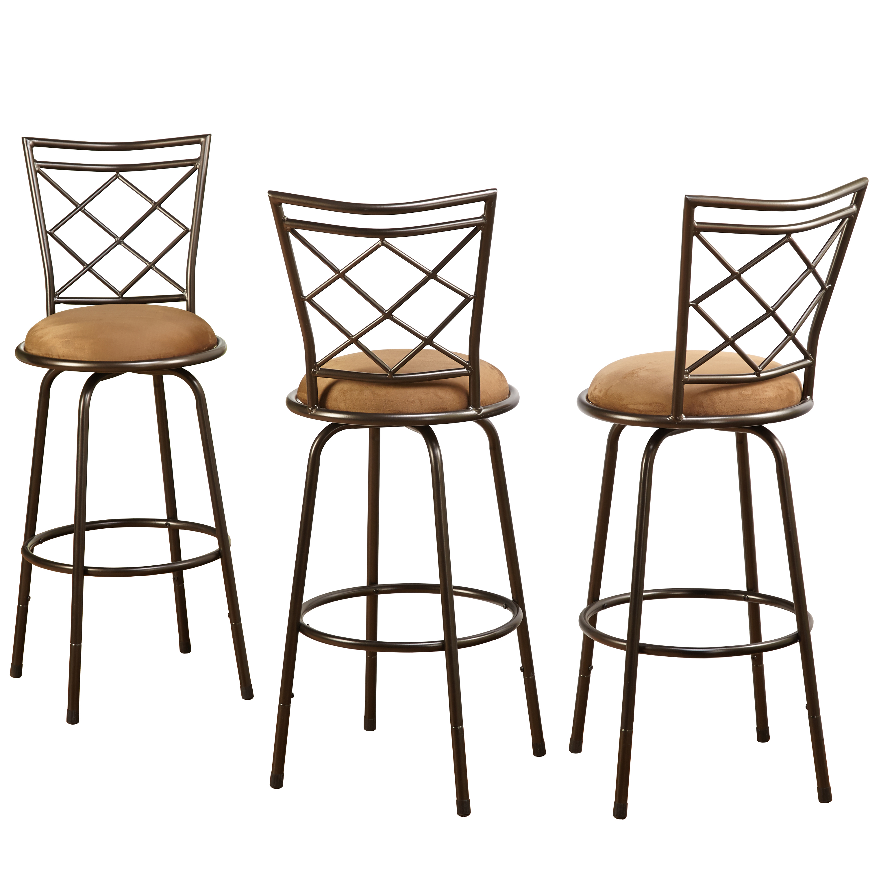 TMS Avery Bar Stool with Swivel & Adjustable Height, Brown, Set of 3 - image 3 of 3