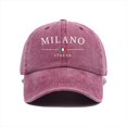 thumbnail image 2 of Womens Sun Hat Unisex Milan Printed Baseball Cap Retro Washed Duckbill Cap, 2 of 3