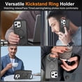 thumbnail image 3 of Allytechgroup iPhone 14 Plus Case Magnetic, Compatible with Magsafe & Car Mount Adjustable Stand Ring Holder Heavy Duty Shockproof Anti-Scratch Matte Phone Case for iPhone 14 Plus, Black, 3 of 7