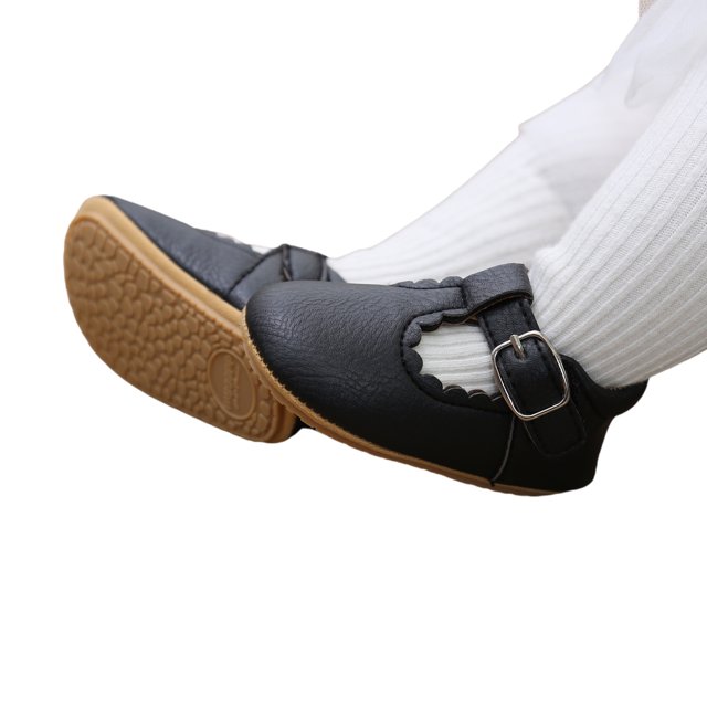 goowrom Chaussures à Volants en Cuir Antidérapantes Ajourées pour Bébé Fille