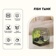 ACDANC Transparent Plastic Desktop Fish Tanks,Small Simple Fish Tanks,Wear Resistant,Drop Resistant,Clear Acrylic Design,for Office Desk,Home Aquarium,5 Gallon Capacity,Shatterproof Material,Pet
