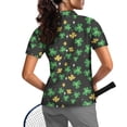 thumbnail image 2 of Whosucclay Shamrock Print Athletic Shirt for Tennis Golf, Lightweight Polyester Golf Polo Shirt Casual Athletic Quarter Zip Women Short Sleeve Golf Shirts Size XX-Large, 2 of 10