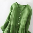 thumbnail image 7 of Dazajoo Cotton Linen Summer Dresses for Women 2025 Vacation Beach Long Dress Half Sleeve Casual Solid Color Flowy Dresses,Green,M, 7 of 7