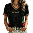 thumbnail image 2 of Mexico 2026 Soccer Cup Fan Jersey for Women, V-Neck Short Sleeve T-Shirt with Gold Totem & "MÉXICO" Print, Breathable Casual Sports Tee Pullover Top, 1 PC Black XXXL, 2 of 4