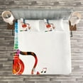 thumbnail image 3 of Ambesonne Guitar Quilted Bedspread Set 3 Pcs, Polygonal Design Music, King Size, Multicolor, 3 of 3
