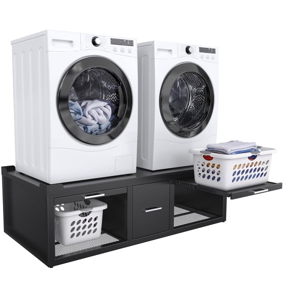 GDLF Washer and Dryer Pedestals, Universal Washer and Dryer Stand with Pull-Out Shelf