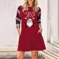 thumbnail image 4 of Women's Fashion Round Neck Santa Claus Letter Print Dress, 4 of 5