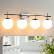 Modern Minimalist 4-Light E26 Brushed Nickel Wall Sconces with Frosted Glass