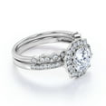 thumbnail image 4 of JeenMata 1.5 Carat Round cut Moissanite Wedding Set in 18k White Gold Over Silver, 4 of 7