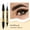 Black, variant on Eyebrow Pencil, Microblading Eyebrow Pencil, Sweat-Proof Long-Lasting Eyebrow Contouring Pen with 4-Prong fork Tip and Spoolie Brush, Easy To Use Natural Look Makeup Tool