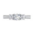 thumbnail image 3 of 1 Carat (ctw) 3-Stone Diamond Engagement Ring in 14k White Gold (Ring Size 6) (I1-I2 Clarity), 3 of 4