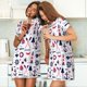 thumbnail image 4 of Fotbe Sailing Marine Travel Bata de Dormir para Mujer con Estampado, Camisón de Algodón de Manga Corta, Ropa de Dormir Casual, 4 of 6
