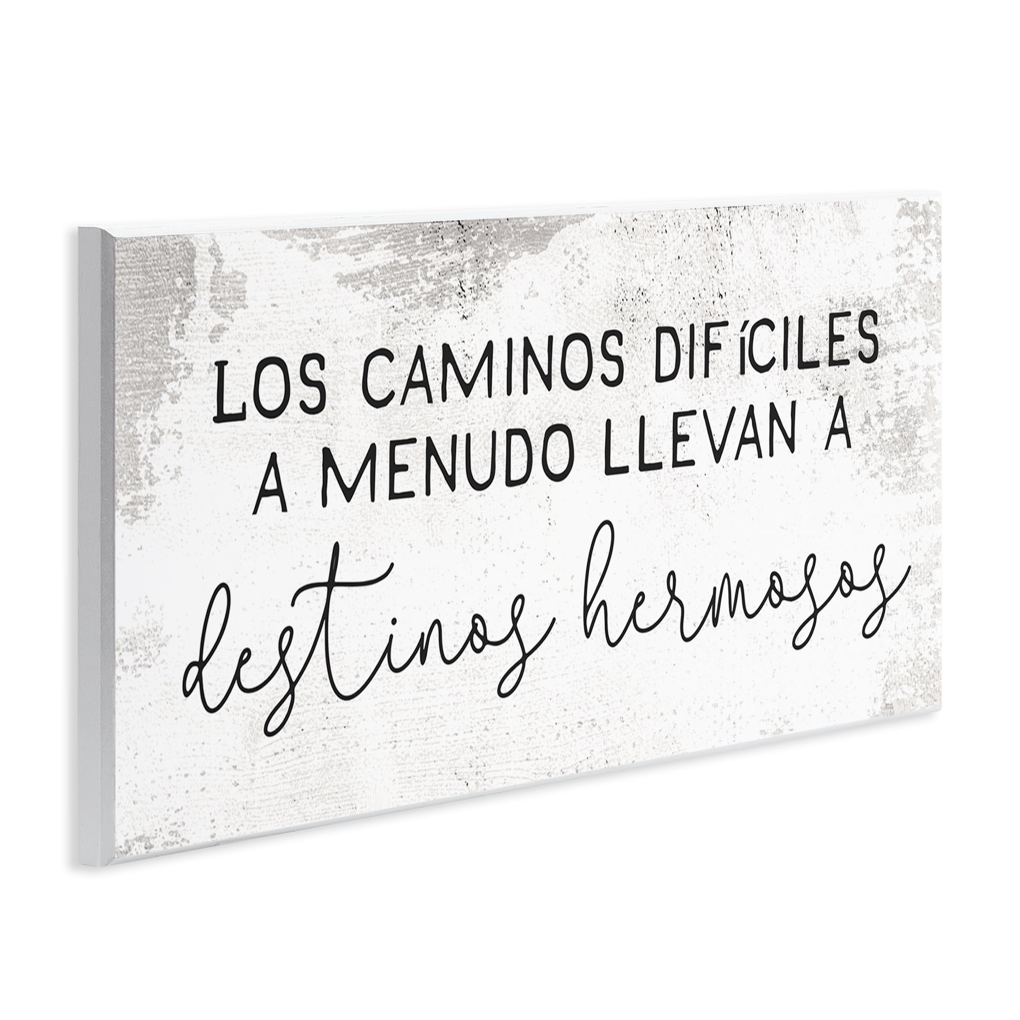 Stupell Industries Caminos Difíciles, Destinos Hermosos Inspirational Quotes & Sayings Painting Unframed Art Print Wall Art, 17 x 7