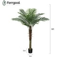 Artificial Palm Tree, 5ft Tall Fake Palm Tree in Pot Faux Tropical