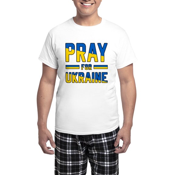 CafePress - Pray For Ukraine Pajamas - Men's Light Loose Fit Cotton Pajama Set