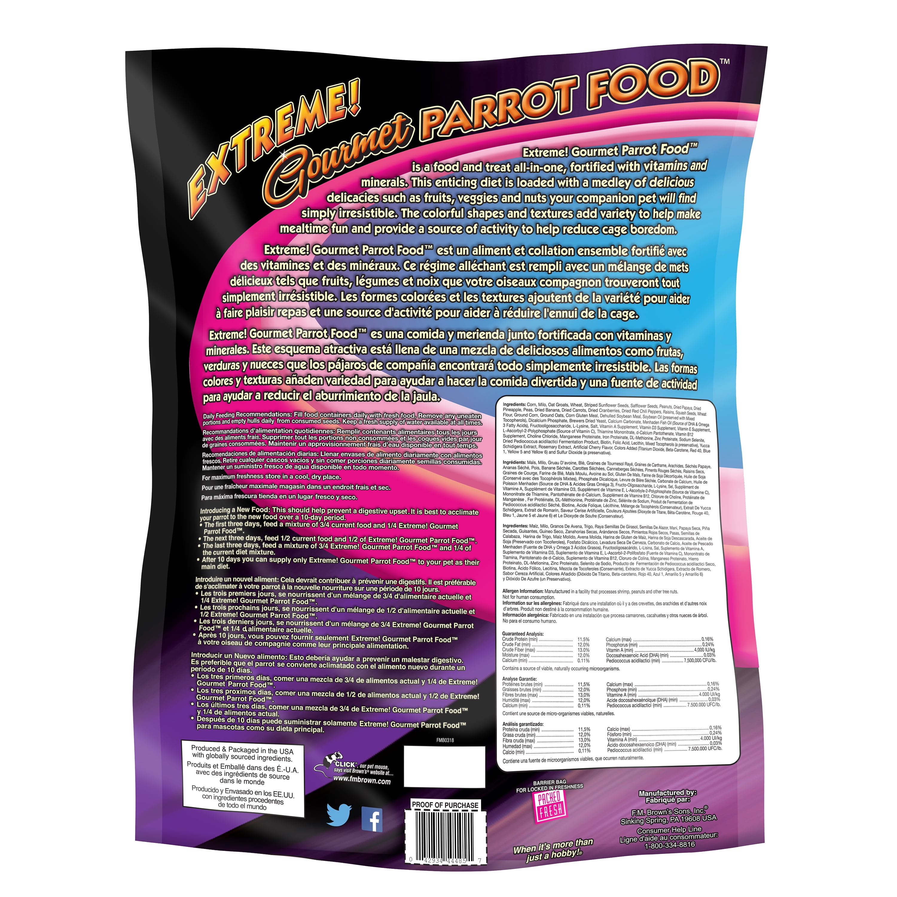 Brown's Extreme! Gourmet Parrot Food